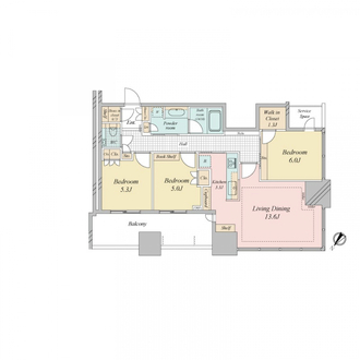 ＣＡＰＩＴＡＬ　ＧＡＴＥ　ＰＬＡＣＥ　ザ・タワーの間取図