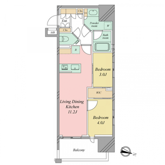 オープンレジデンシア天神今泉の間取図
