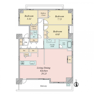 グランアビスタ川崎大師の間取図