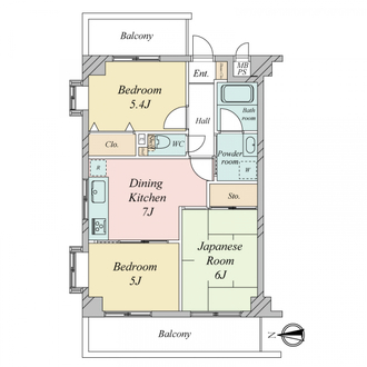 パレス国立の間取図