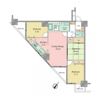 朝日シティパリオ東向島の間取図