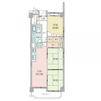 夙川ビューハイツＡ棟の間取図