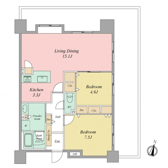 アンピール舞鶴の間取図