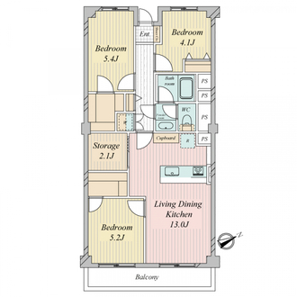 妙蓮寺ハウス　Ａ棟の間取図