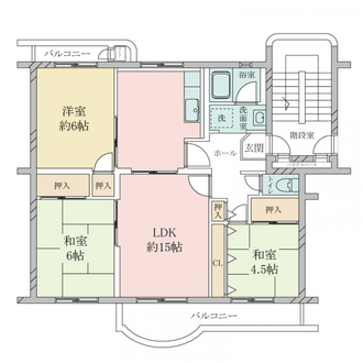 名谷１５団地63号棟の間取図