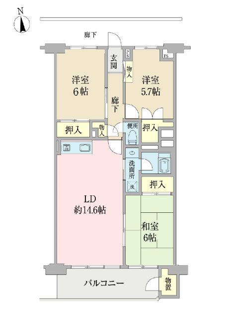 新松戸ハイツの間取図