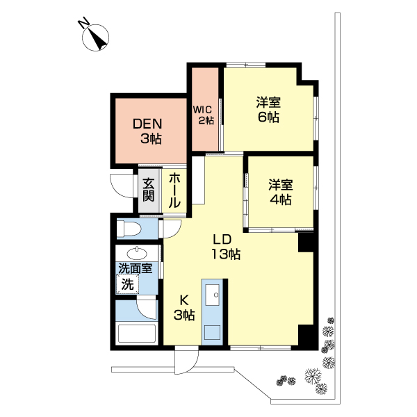 カーサ・ベルデ一之江の間取図