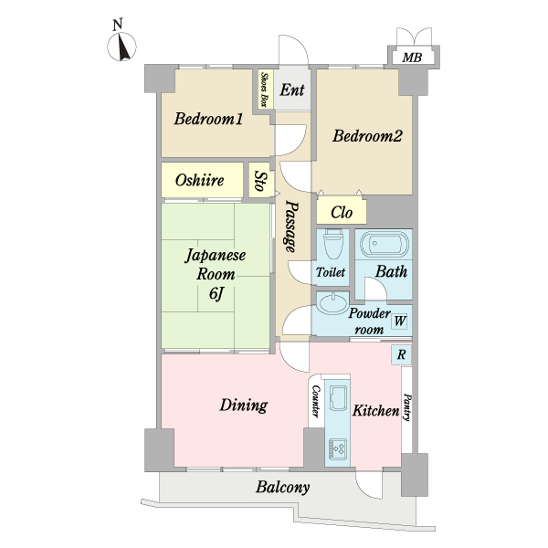 クリオ鴨居弐番館の間取図