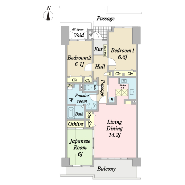 コスモ習志野コアシティファーストコアの間取図