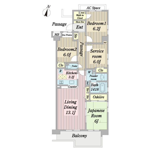 コスモ三鷹深大寺の間取図