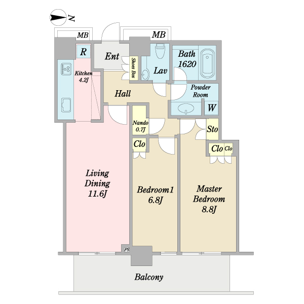 リエトコート武蔵小杉ザ・クラッシィタワーの間取図