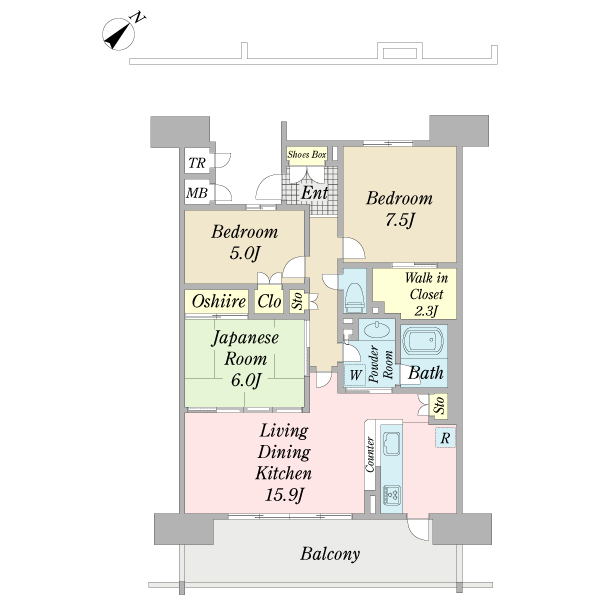 サングランデ千葉みなとの間取図
