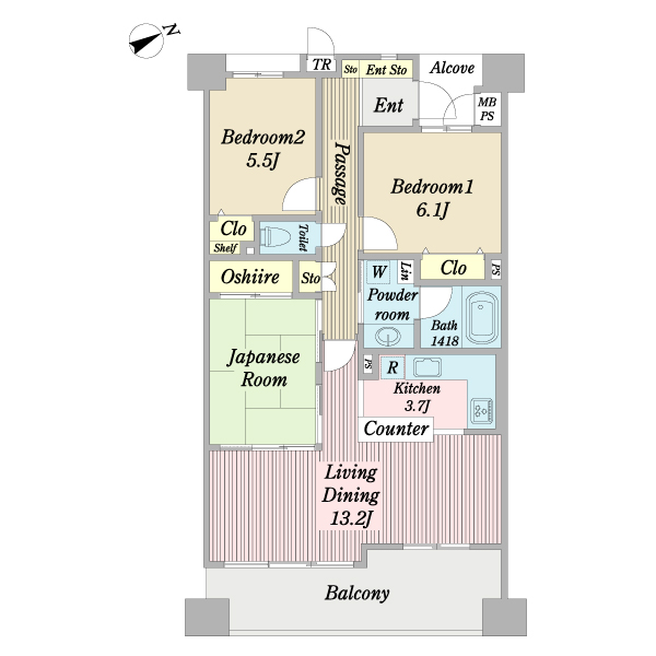 ライオンズヴィアーレ浦和弐番館の間取図