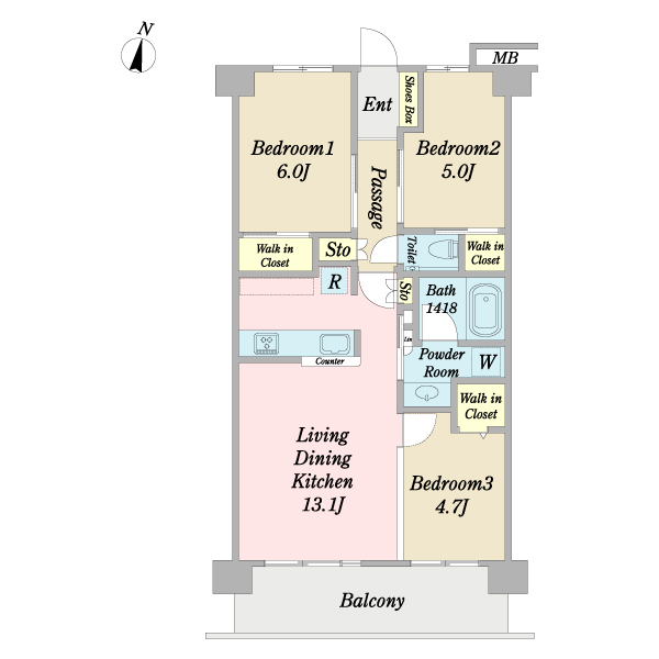 エクセレントシティ北小金の間取図
