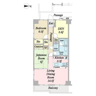 サンライフ一之江の間取図