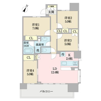 サングランデ千葉みなとの間取図
