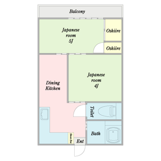 日吉第七コーポＡ棟の間取図