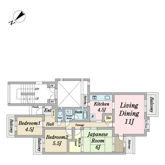 朝日プラザセントラルコーポ船橋12番館の間取図