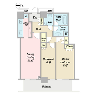 リエトコート武蔵小杉ザ・クラッシィタワーの間取図
