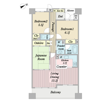 ライオンズヴィアーレ浦和弐番館の間取図