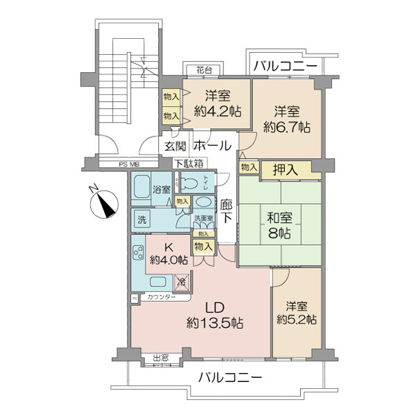 谷津パークタウン弐番街３３号棟の間取図