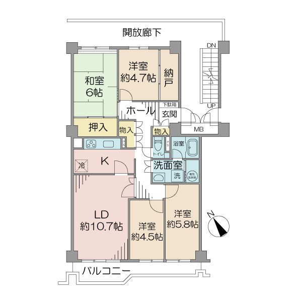 市川グリーンハイツの間取図