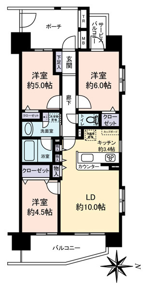 レーベンハイム東京ライズの間取図