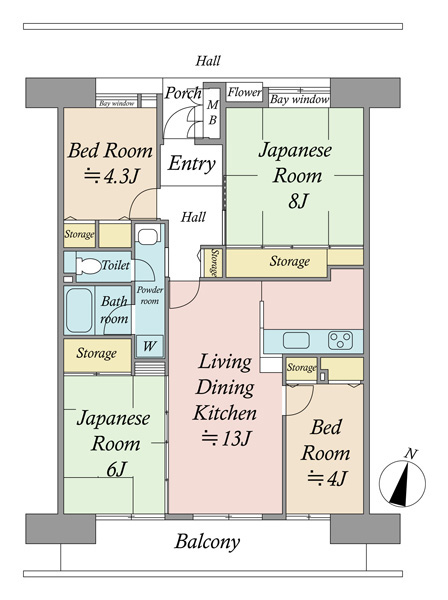 新蓮根団地の間取図