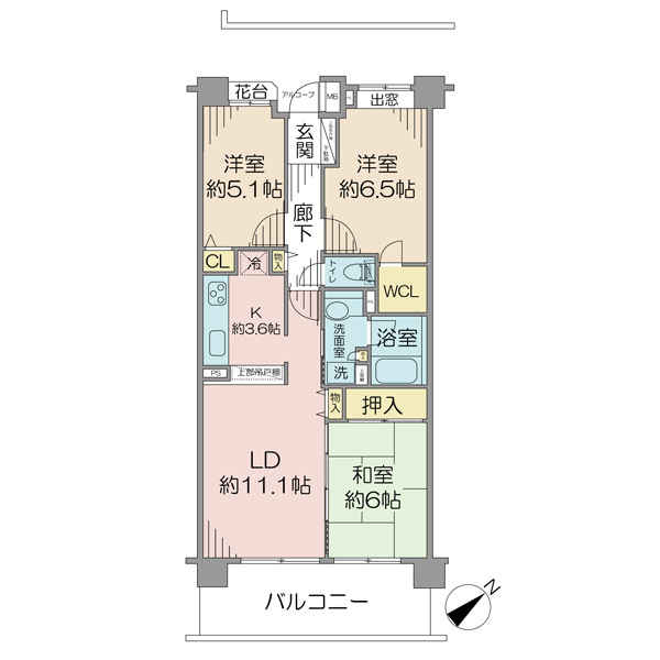 コスモ下総中山の間取図