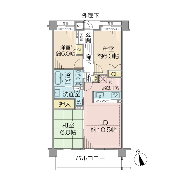 ジェイシティ三鷹下連雀の間取図