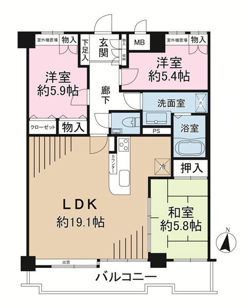 ライオンズマンション藤沢鵠沼の間取図