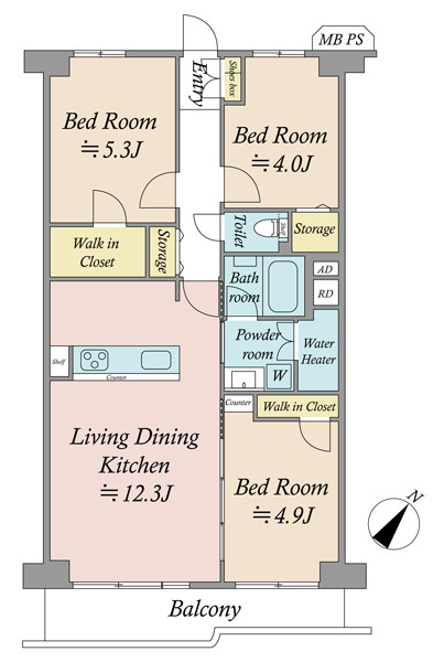日商岩井第二鶴見マンションの間取図