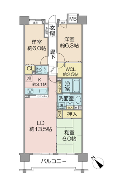 クレストフォルム市川ウイングステージの間取図