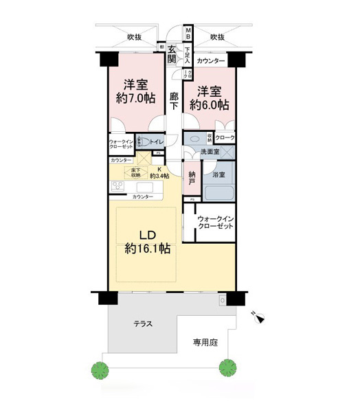 松戸中央公園パーク・ホームズ参番館の間取図