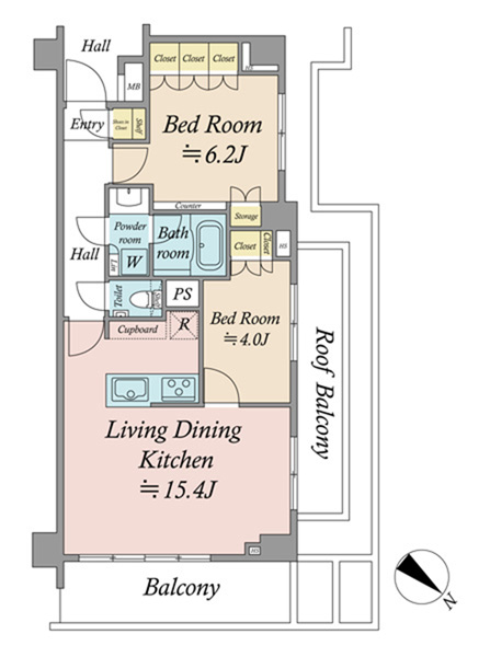 オープンレジデンシア谷中の間取図