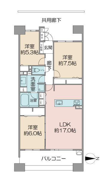 ｉｎ　ｔｈｅ　Ｐａｒｋ荻窪サウステラス・シーズンテラスの間取図