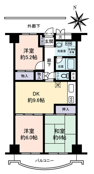 グリーンコーポ千寿の間取図