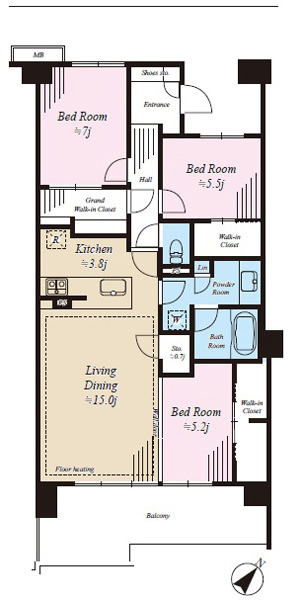 オーベル若葉台ヒルズの間取図