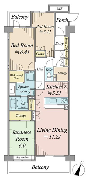 リーベスト本牧三渓園の間取図