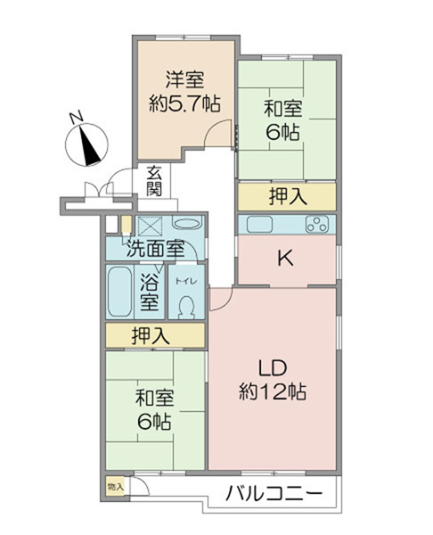 津田沼グリーンハイツ１号棟の間取図