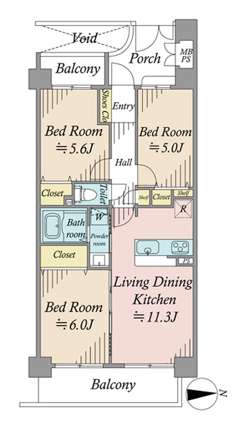 ライオンズマンション川口ブリーズコートの間取図