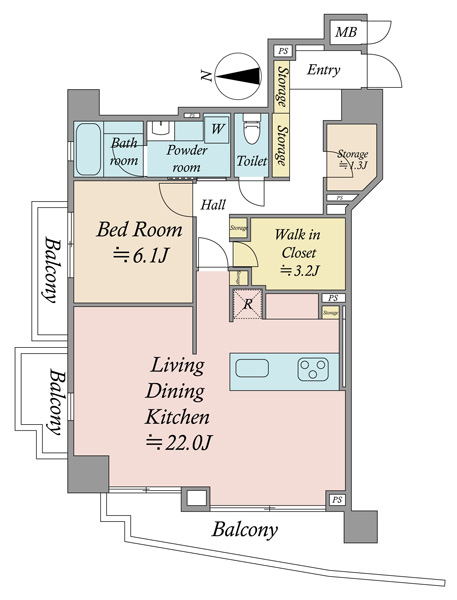イトーピア広尾ヒルズクローチェの間取図