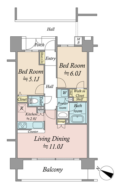レ-ベンハイム常盤台一丁目の間取図