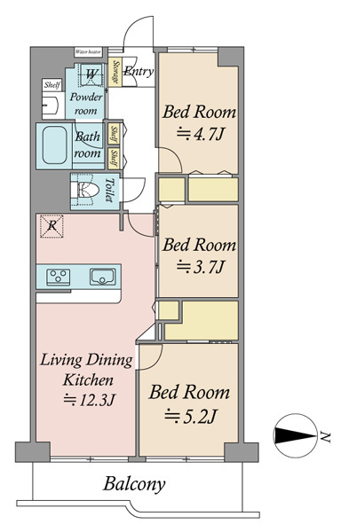 大島スカイハイツの間取図