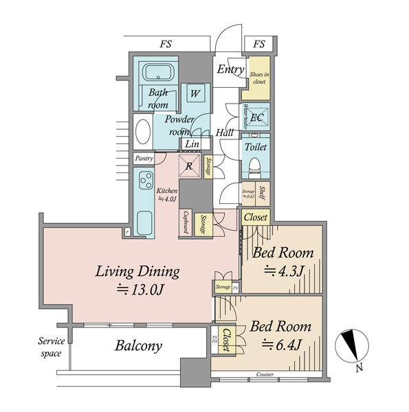 勝どきザ・タワーの間取図