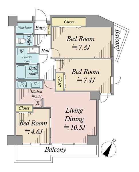 明大前グランドハイツの間取図