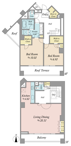 グローリオ蘆花公園ヴィラＤ棟の間取図