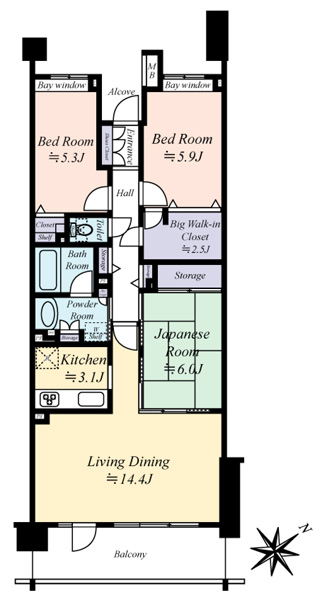 クレストフォルム市川ウイングステージの間取図