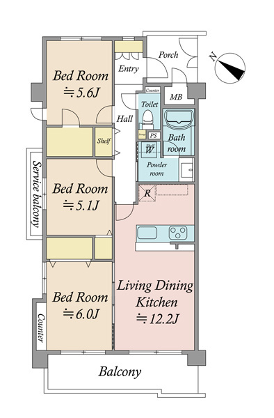 エンゼルブレッサ鶴見汐入の間取図