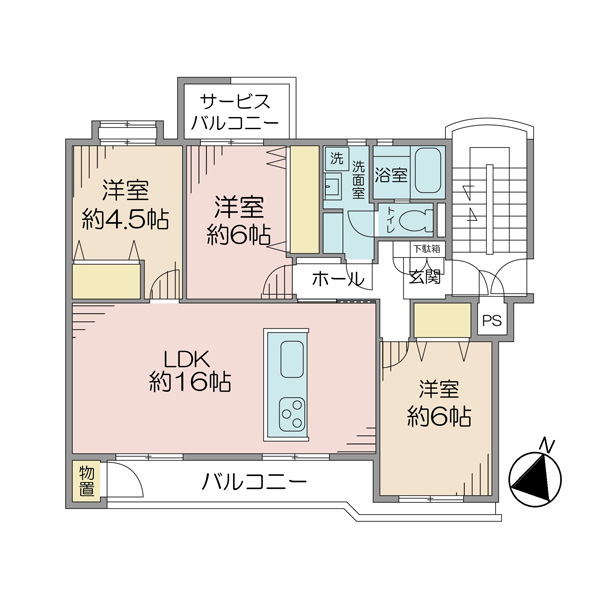 宮前平グリーンハイツの間取図